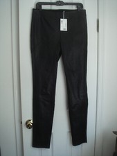 NWT HELMUT LANG BLACK LEATHER LEGGINGS SIZE 12