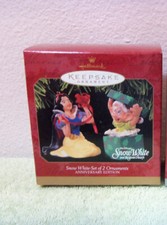 old Hallmark Disney MIB ornament Snow White set of 2 ornaments