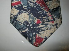Manhattan Tie Necktie 55 x 3.75 blue green red white 14833
