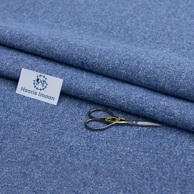 HAARIS IMAAN Woven Chenille, Upholstery Fabric Textile Material Curtain, Sofa, Car - Denim