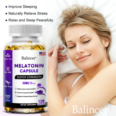 Sleep Capsules 35 mg Natural Sleep Aid Improves Sleep Quality Stress  Anxiety