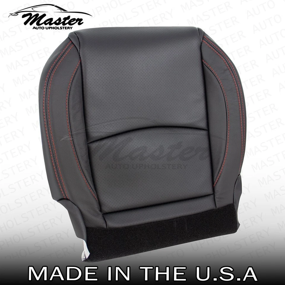 Cubierta de asiento de cuero negra para parte inferior del conductor Mazda 3 2014-2016, perforada Foto 3 de 4