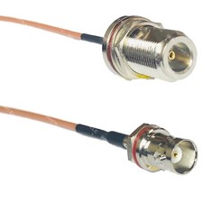 RG316 N FEMALE BULKHEAD to BNC FEMALE SM BULKHEAD RF Cable Rapid-SHIP LOT