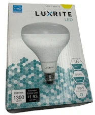 LOT OF 2 LUXRITE LED BR40 LIGHT LAMP BULB LR21051 16W 3000K SOFT WHITE 120V 60HZ