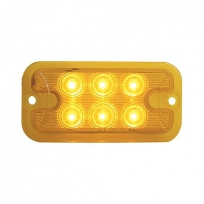 United Pacific 39332 Auxiliary Light Dual Function, 6 LED, Amber LED/Amber Lens