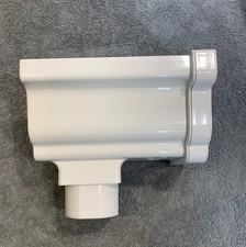 new left side marshall uk tufflex guttering ogee In white End Stop Outlet RWK03