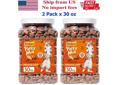 Purina Friskies Party Mix Cat Treats, Original Crunch Snacks, 60 oz. Canister