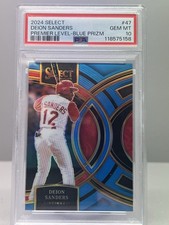 2024 Select Deion Sanders Premier Level Blue Prizm #47 85/199 PSA 10