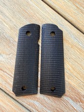 1911 Exotic Gaboon Ebony Wood Grips Government Full Size Colt - Checkered