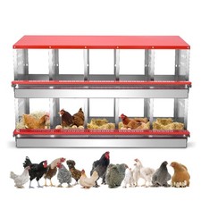 Galvanized Steel 10 Hole Chicken Bird Poultry Nest Chicken Brooding Laying Box