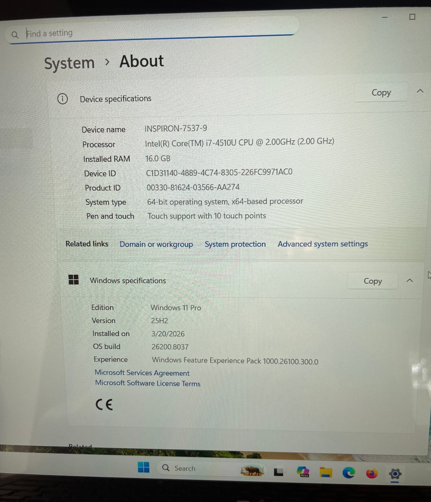 Dell Inspiron 7537 Ultrabook, 15.6-Inch Laptop, with Intel Core i7 4th Gen., 256 GB SSD (Solid State Drive)