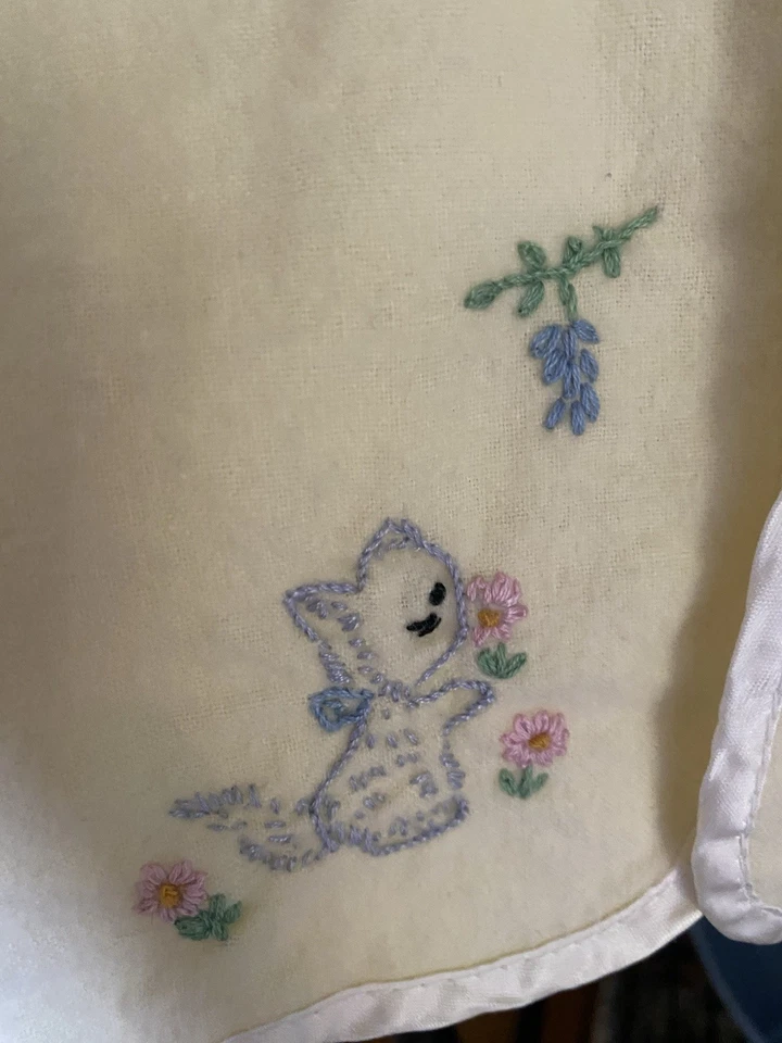 Винтажный ручной вышитый Baby кардиган желтый 1950-х ручной работы куртка для младенцев - Изображение 3 из 4