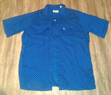 Mens Vintage 60's Christian DIOR Monsieur LOGO Blue White Polka Dress Shirt