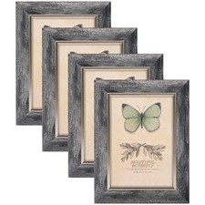 XUANLUO 5x7 Picture Frames Set of 4 Rustic Retro Photo 5 x 7 inch, Grey-4pcs
