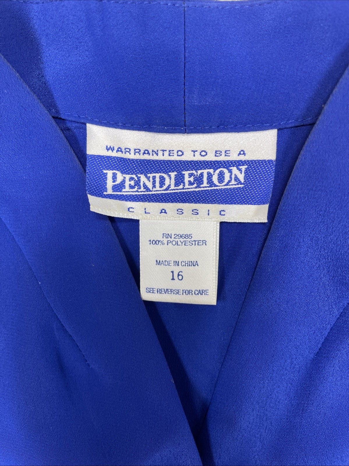 VTG Pendleton Women’s Polyester Button Down Blue … - image 2