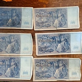 Germany Reichsbanknote 100 Mark Banknotes Lot of 6 Circulated Ungraded