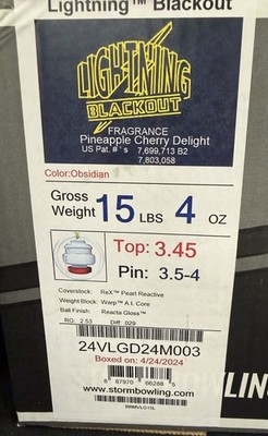 STORM LIGHTNING BLACKOUT 15LB NIB BOWLING BALL | eBay