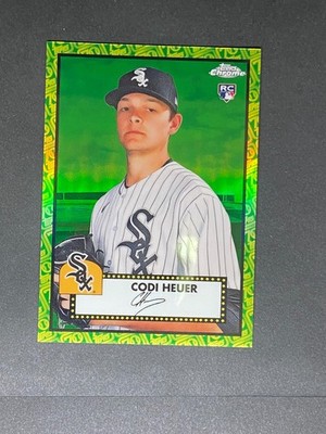 2021 Topps Chrome Platinum Green Yellow 70th Refractor #120 Codi Heuer RC 19/99