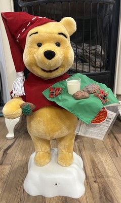 90s Telco Winnie the Pooh Animated Motion-ette Talking Milk & Cookies Christmas