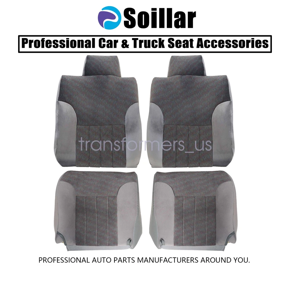 Cubierta de asiento de tela gris para conductor y pasajero 94-97 Dodge Ram 1500 2500 3500 SLT Foto 2 de 4