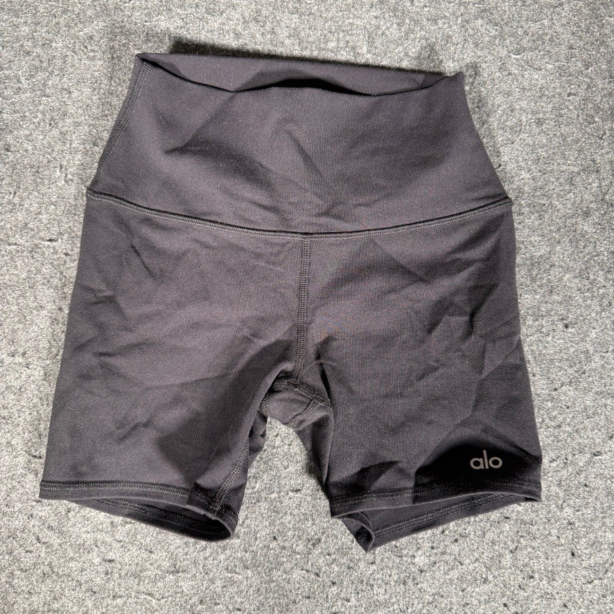 Alo Yoga High Waist Biker Shorts Black XS 5 Inch Inseam Yoga Gym Athleisure-image