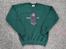Vintage Hyperion Field Club Golf Sweatshirt Embroidered Green Large USA Made