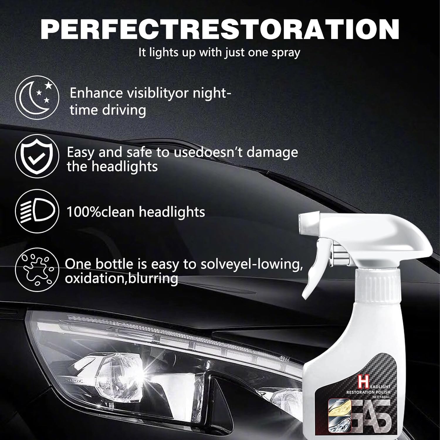 Automotive Headlamp Restoration Fluid Oxidized, Headlight Refurbishment Polish
