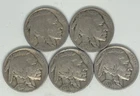 1928 1934-D 1935 1936 1937 Buffalo Nickel Lot of 5 (714)