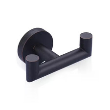 Oil Rubbed Bronze J-Hook Double Robe/Towel Hook in Stainless Steel