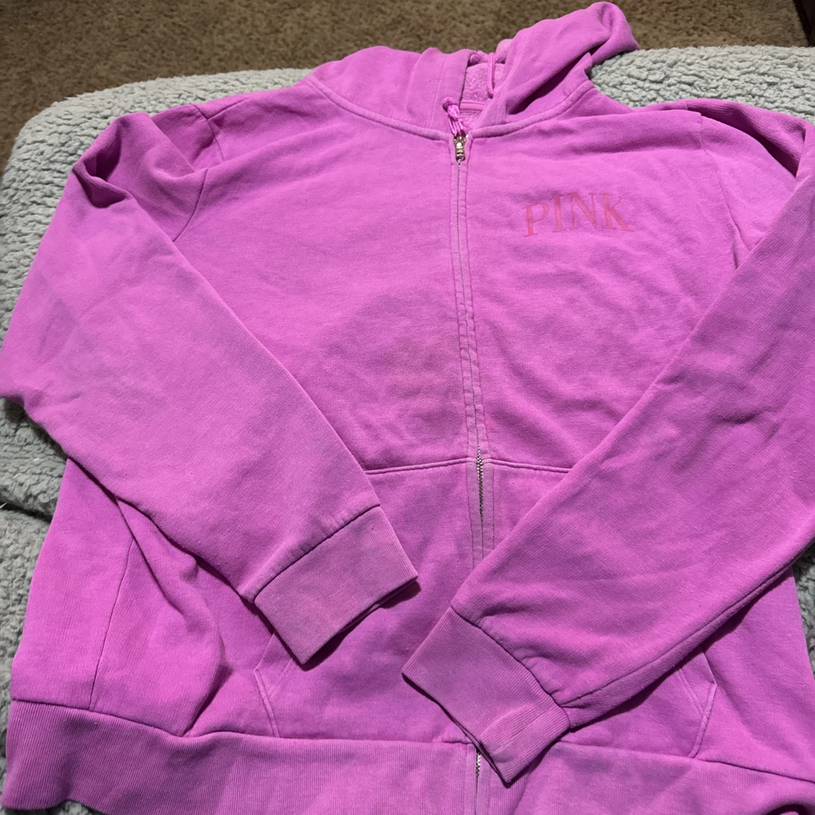 UNDERCOVER Victoria's Secret ROSA donna XL giacca Everyday Lounge full zip cappuccio