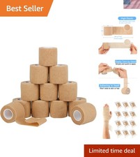 12 Pack Self Adherent Cohesive Wrap Bandages 2 Inches X 5 Yards,First Aid Tap...