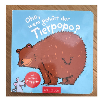 arsEdition Oho, wem gehört der Tierpopo? Kartonbuch Saleina Aufklappbuch Tiere