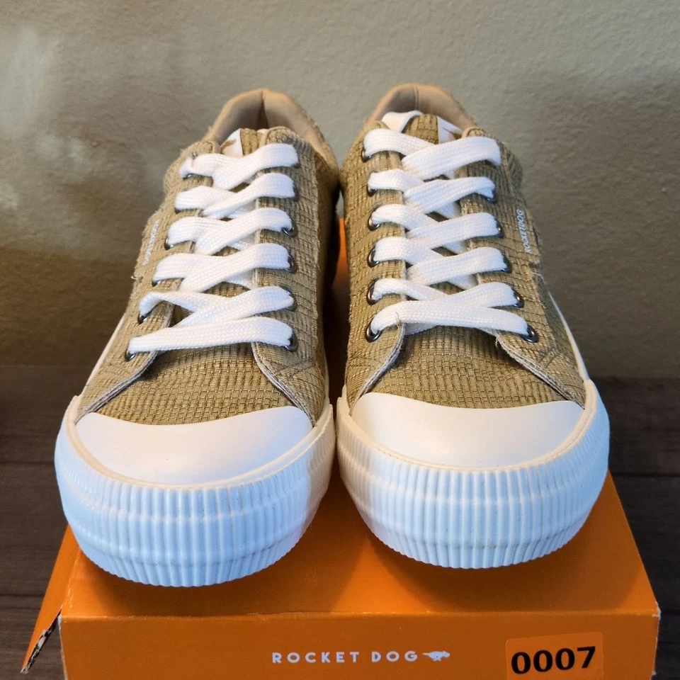 Rocket Dog Cheery Textured Tan Sneakers Lace Up Cotton 8.5 Women's - Image 2 of 4