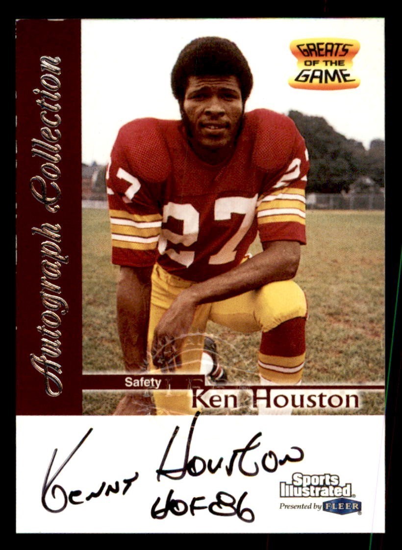 1999 Fleer Sports Illustrated Greats of the Game Ken Houston Autograph
