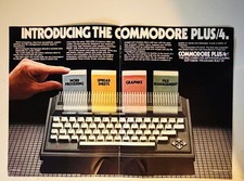 Commodore PLUS 4 Page Print AD Vintage 1984 Computer Advertising Flyer Retro