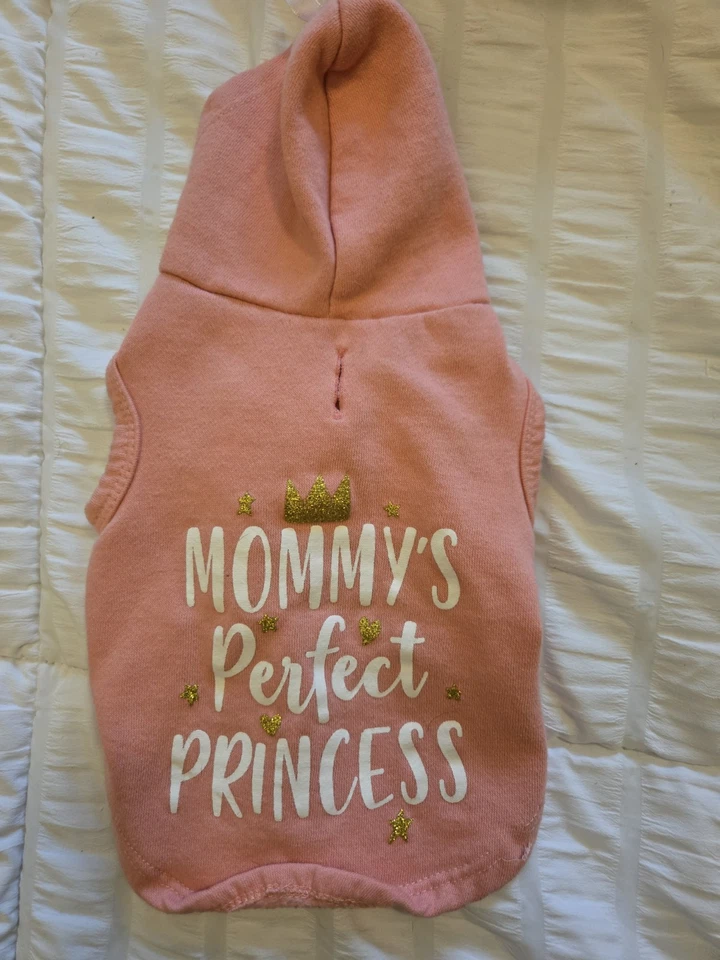Яркая жизнь собаки с капюшоном толстовка розовый бант "Mommy's идеальный принцесса" размер XS - Изображение 2 из 4