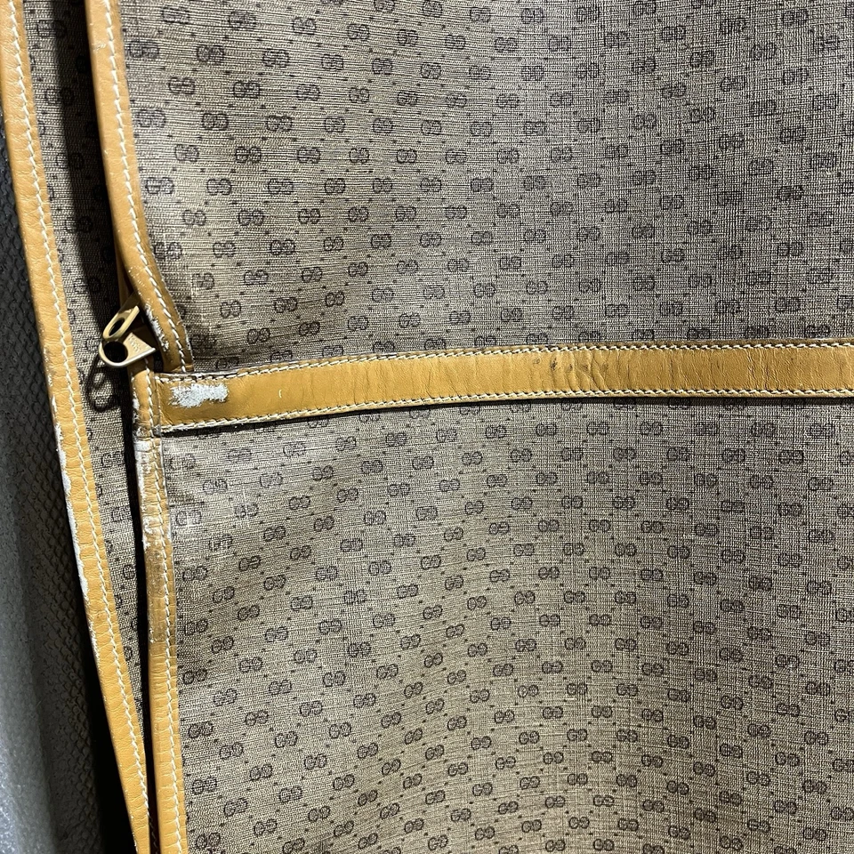 Gucci GG Plus Monograma Ropa de Viaje Traje Bolso Transportador con Percha De Colección Años 80 Foto 4 de 4