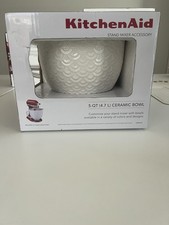 KITCHEN AID White CERAMIC BOWL Mermaid Lace 5 QT Quart KITCHENAID NEW In Box