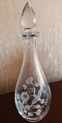 Kristallgläser Kolibri Hummingbird von Avon 1 Karaffe  eismattiert glänzend