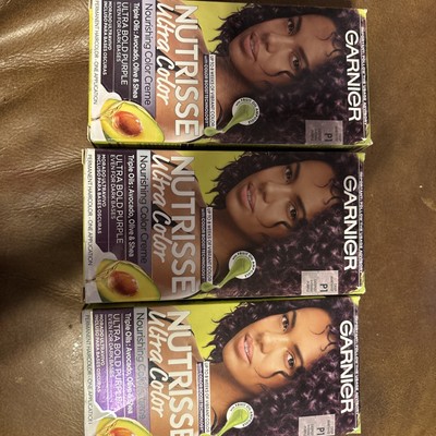 3 Pack Garnier Nutrisse Ultra-Hair Color Deep Amethyst P1 Deepest Intense Purple