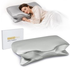 100 22 Momme Mulberry Silk Cervical Pillow Case for Hair and Skin, Soft Silk...