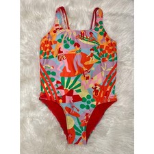 Adidas FARM Rio One Piece Swimsuit Pull On Beach Print No padding NWT Sz 10