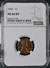 1955 NGC MS 66 RD United States / American Lincoln Wheat Cent.
