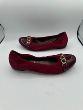 AGL Attilio Giusti Leombruni Red Suede Cap Toe Ballet Flats Size 39 9