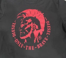 Diesel Shirt Men’s S Black Red Only The Brave Long Sleeve Graphic Punk Tee