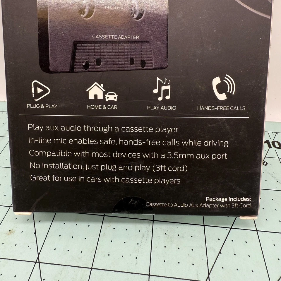 MONSTER Cassette to 3.5mm Aux Input Audio Adapter Hands Free Calling Home Car - Image 4 of 4