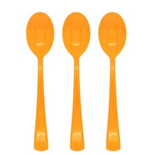 50 Pcs Orange Plastic Spoons Silverware Disposable 6.7,