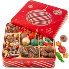 Christmas Chocolate Gift Basket– Holiday Ornament Gift Box with Assorted Christm