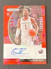 Quinton Rose 2020 Prizm Draft Red Ice Prospect Auto RC