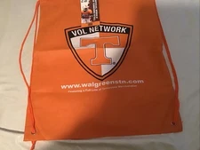 Tennessee Cinch Back Sack Drawstring Bag Orange Volunteers Souvenir Football